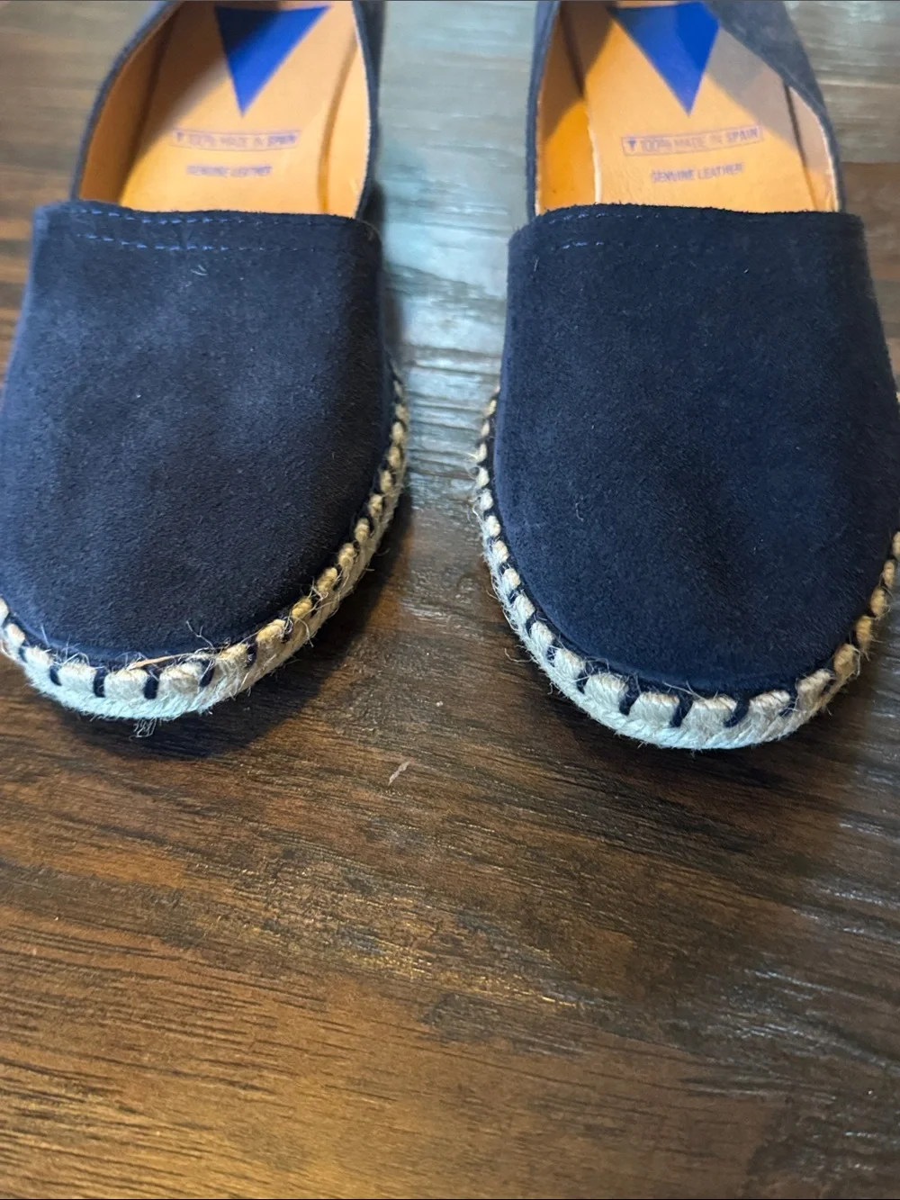Women’s Navy Suede Espadrille Wedge - Slip-On Comfort